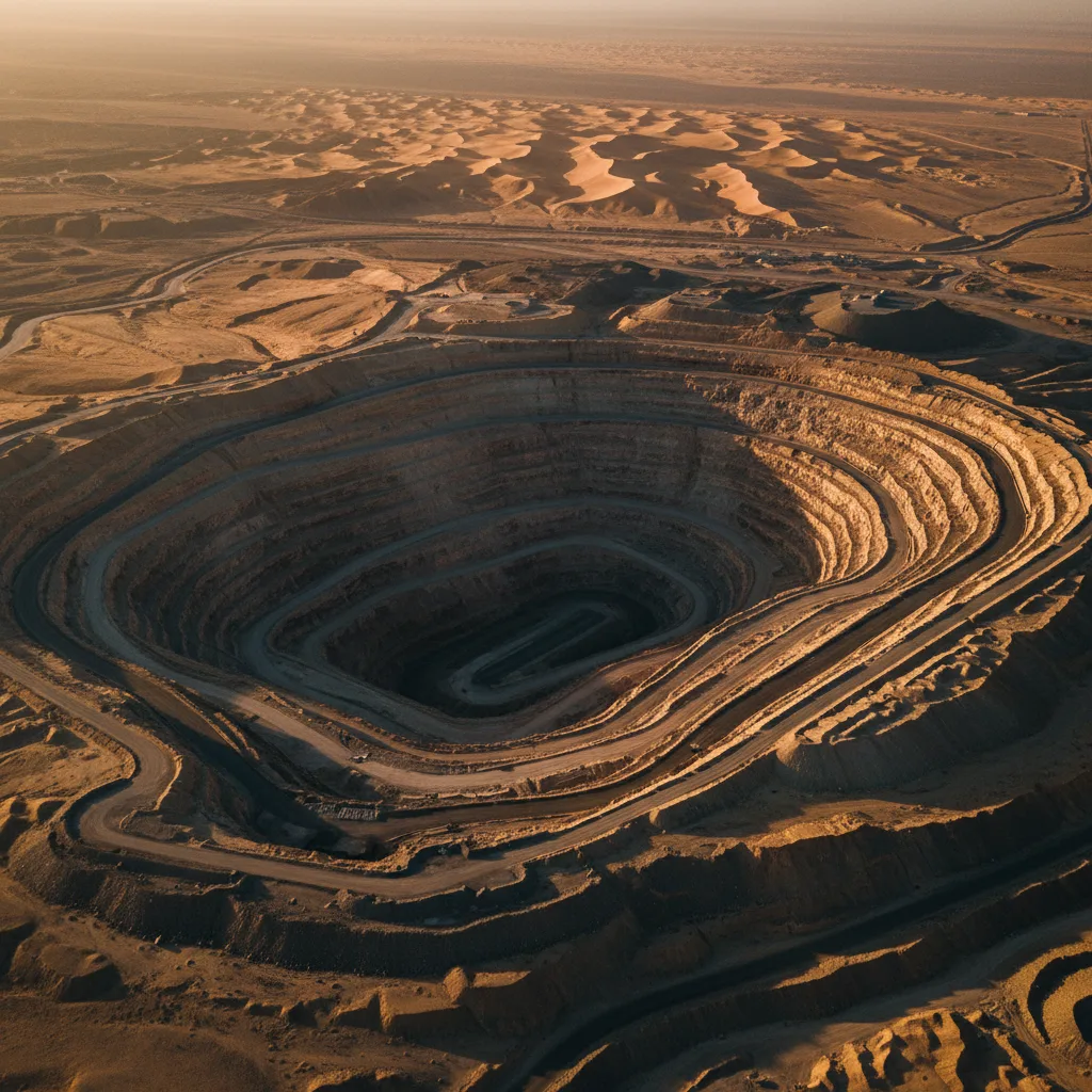 Open-pit mine in the Saudi desert